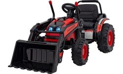 Pojazd koparka-traktor, czerwony