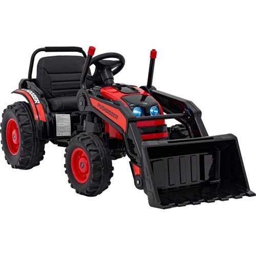 Pojazd koparka-traktor, czerwony