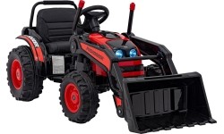 Pojazd koparka-traktor, czerwony
