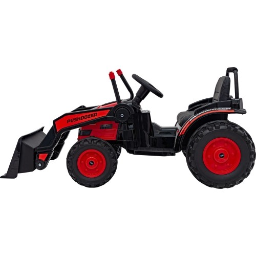 Pojazd koparka-traktor, czerwony
