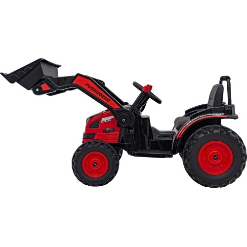Pojazd koparka-traktor, czerwony