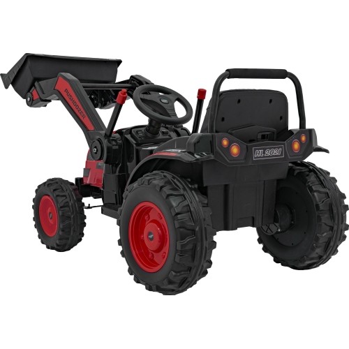 Pojazd koparka-traktor, czerwony