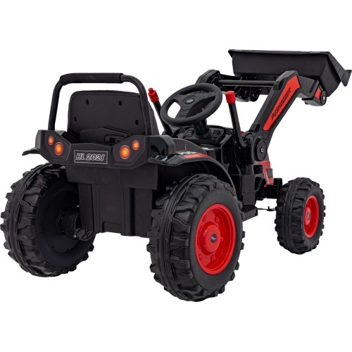Pojazd koparka-traktor, czerwony