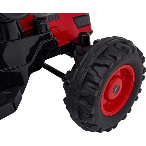Pojazd koparka-traktor, czerwony