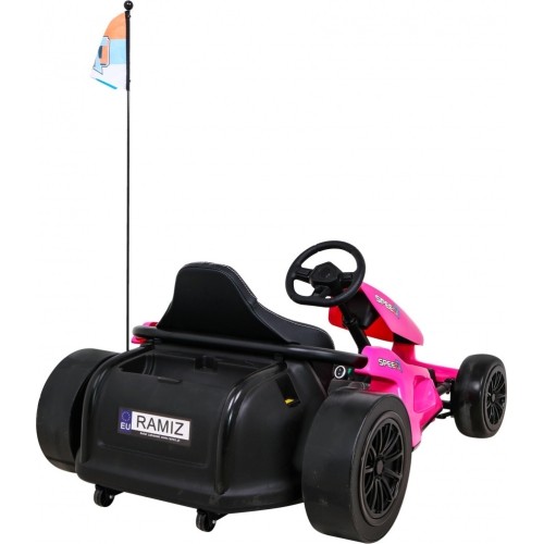 Gokart elektryczny Speed 7 Drift King, różowy