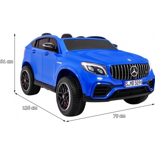 Samochód elektryczny Mercedes GLC 63S, niebieski