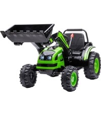 Pojazd elektryczny traktor z koparką, zielony