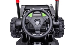 Pojazd elektryczny traktor z koparką, zielony
