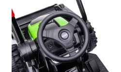 Pojazd elektryczny traktor z koparką, zielony