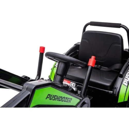 Pojazd elektryczny traktor z koparką, zielony