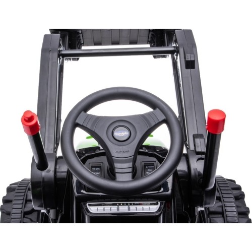 Pojazd elektryczny traktor z koparką, zielony