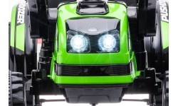Pojazd elektryczny traktor z koparką, zielony