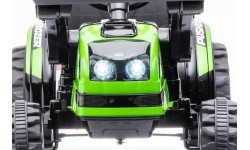 Pojazd elektryczny traktor z koparką, zielony