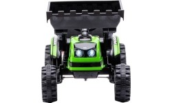 Pojazd elektryczny traktor z koparką, zielony