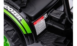 Pojazd elektryczny traktor z koparką, zielony