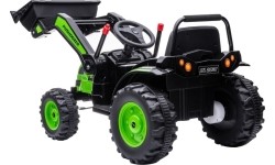 Pojazd elektryczny traktor z koparką, zielony
