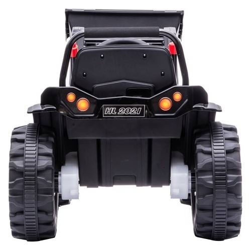 Pojazd elektryczny traktor z koparką, zielony