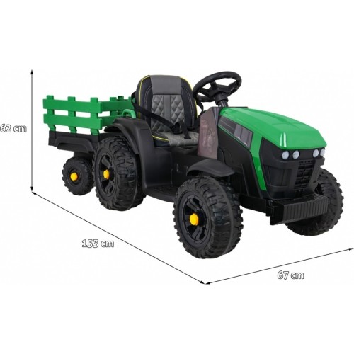 Traktor Titanium z przyczepą, zielony