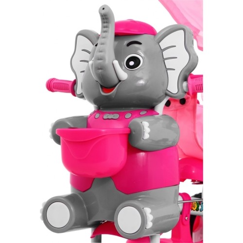 Rower 3-kołowy Happy Elephant różowy