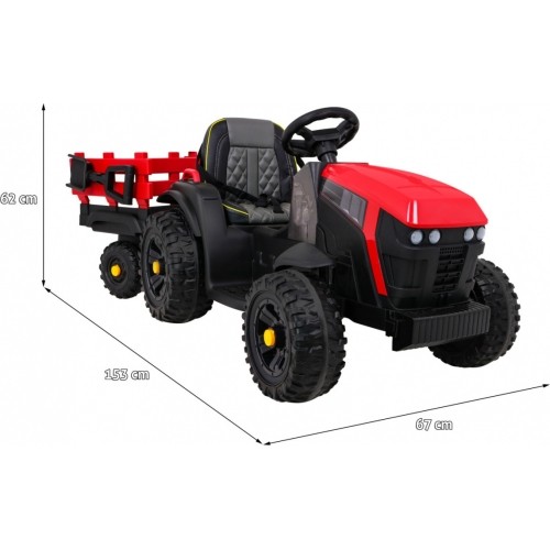 Traktor Titanium z przyczepą, czerwony