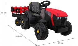 Traktor Titanium z przyczepą, czerwony
