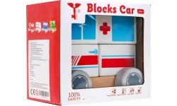 Drewniany samochodzik ambulans