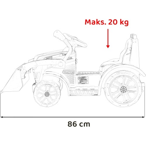 Pojazd koparka-traktor G320, niebieski