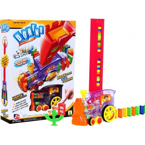 Zabawkowa lokomotywa DOMINO z dźwiękiem