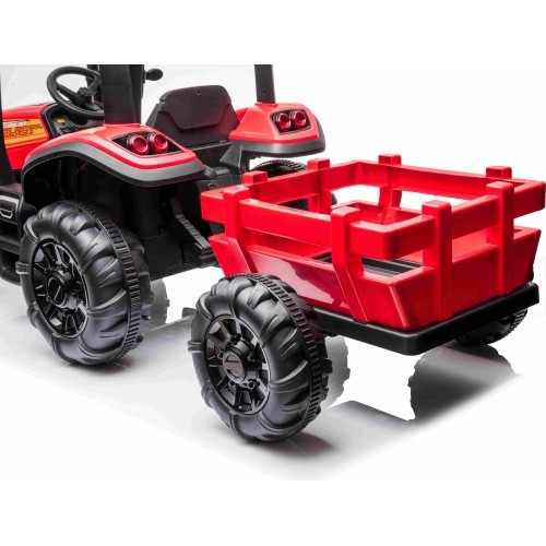 Traktor BLAST z przyczepą, czerwony