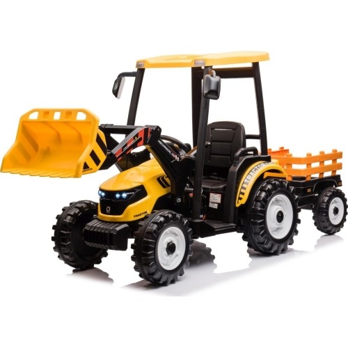 Traktor MEGA D68 z przyczepą, żółty