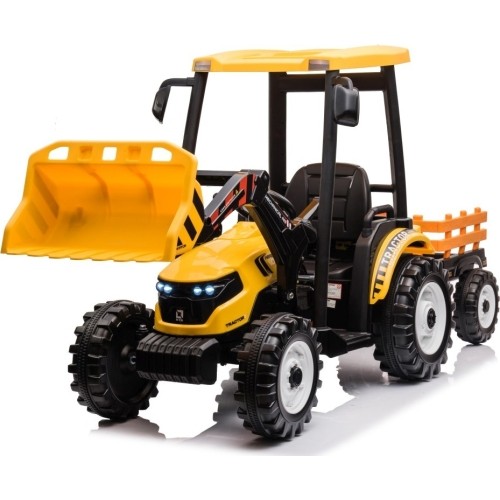 Traktor MEGA D68 z przyczepą, żółty
