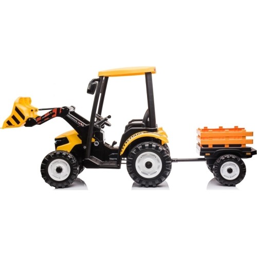 Traktor MEGA D68 z przyczepą, żółty