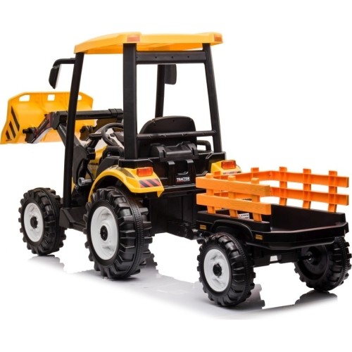 Traktor MEGA D68 z przyczepą, żółty