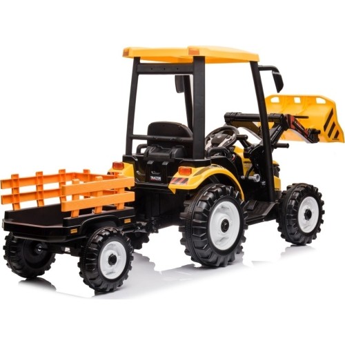 Traktor MEGA D68 z przyczepą, żółty