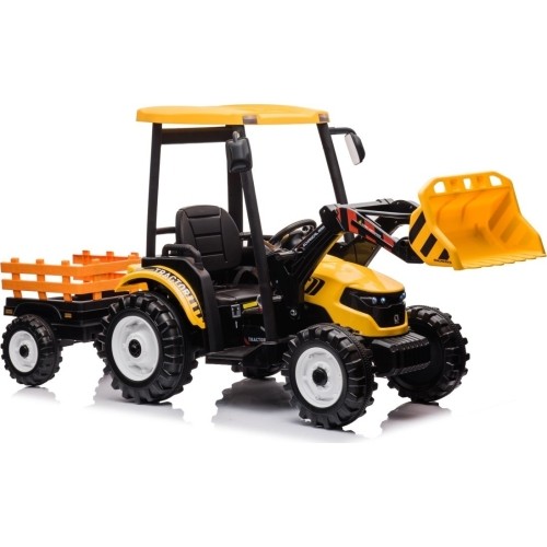 Traktor MEGA D68 z przyczepą, żółty