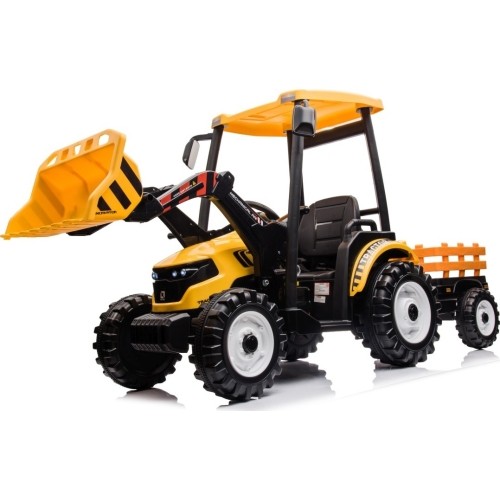 Traktor MEGA D68 z przyczepą, żółty