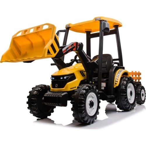 Traktor MEGA D68 z przyczepą, żółty