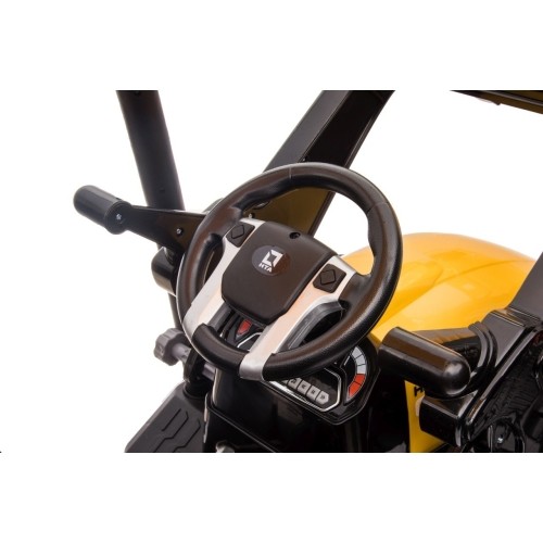 Traktor MEGA D68 z przyczepą, żółty