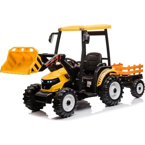 Traktor MEGA D68 z przyczepą, żółty