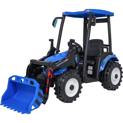 Traktor elektryczny z przyczepą MEGA D68, niebieski