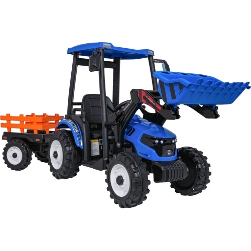 Traktor elektryczny z przyczepą MEGA D68, niebieski