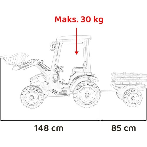 Traktor elektryczny z przyczepą MEGA D68, niebieski