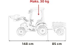 Traktor elektryczny z przyczepą MEGA D68, niebieski