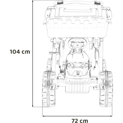 Traktor elektryczny z przyczepą MEGA D68, niebieski