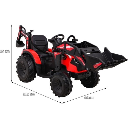 Traktor na akumulator z przyczepą Buggy 720-T, czerwony