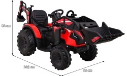 Traktor na akumulator z przyczepą Buggy 720-T, czerwony