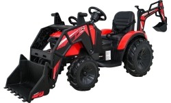 Traktor na akumulator z przyczepą Buggy 720-T, czerwony