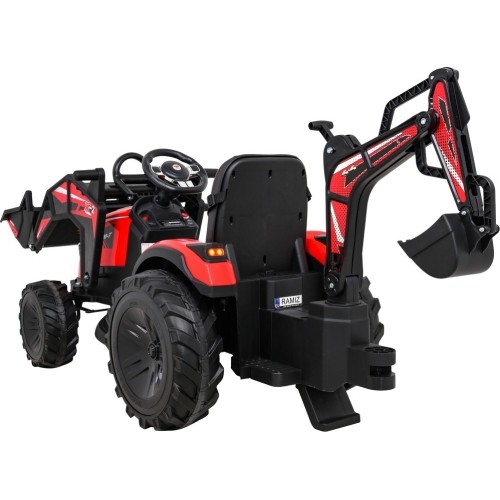 Traktor na akumulator z przyczepą Buggy 720-T, czerwony