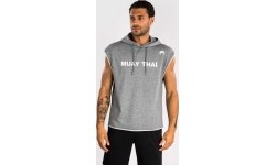 Bluza z kapturem bez rękawów Venum Muay Thai VT, szary melanż