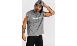 Bluza z kapturem bez rękawów Venum Muay Thai VT, szary melanż